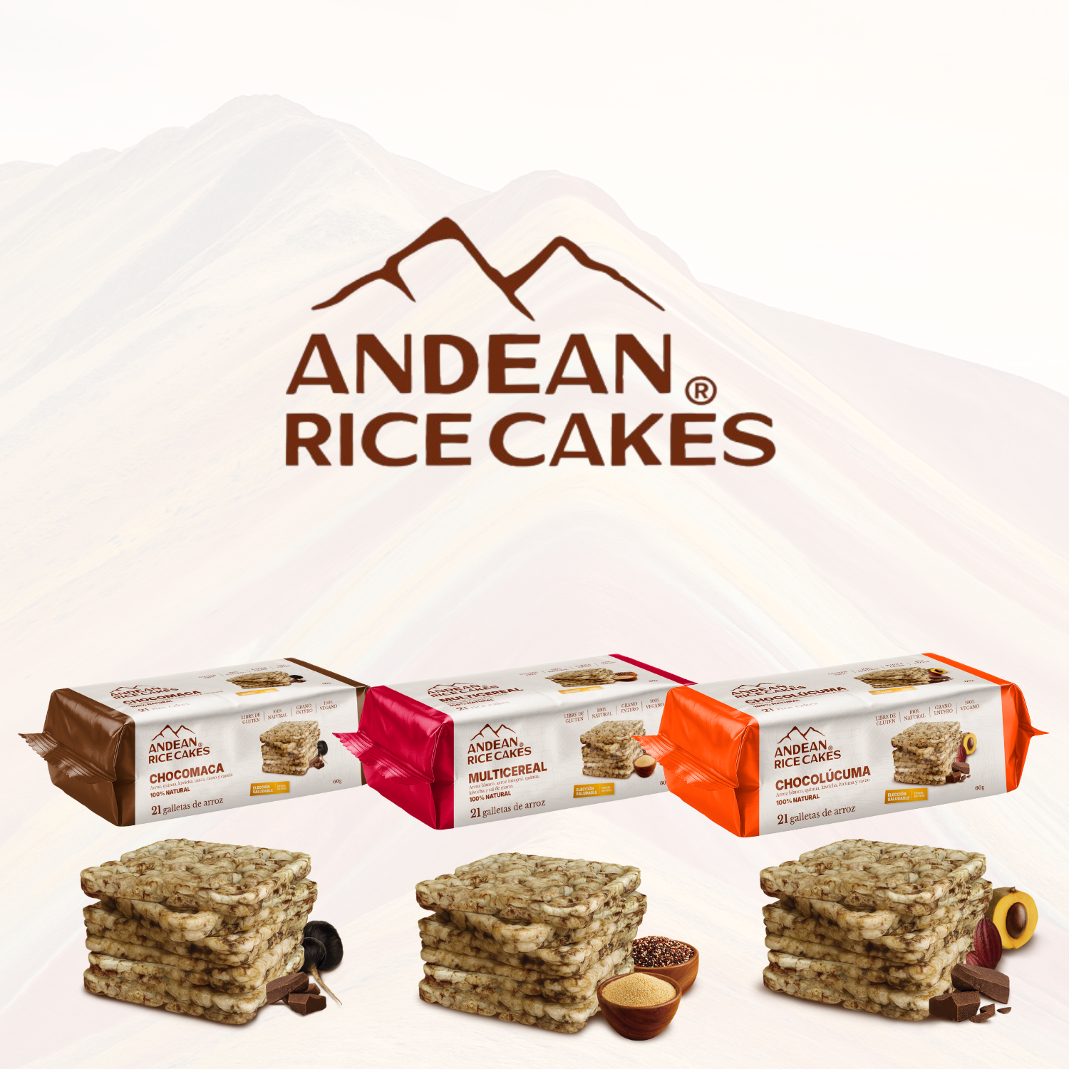 andean rice cakes, snack saludable, ingrediente natural